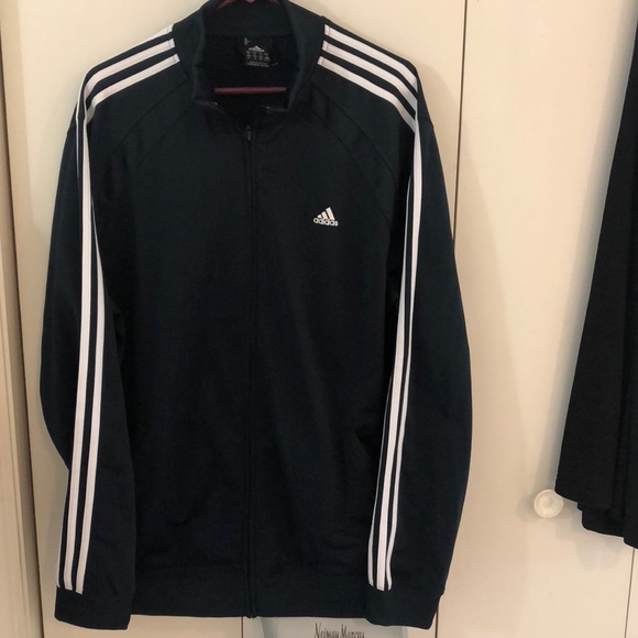 Men’s navy white Adidas zip up jacket,XL